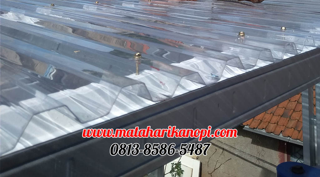Hasil Pemasangan Kanopi Baja Ringan Murah Atap Solartuff Serenity Type Elegan di Sasak Residence Kalimulya Cilodong Depok