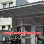 Hasil Pemasangan Kanopi Baja Ringan Atap Alderon Sunpanel Plus Cat Putih di Sawangan Residence Ideal
