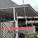 Hasil Pemasangan Kanopi Baja Ringan Atap Alderon Sunpanel Plus Cat Putih di Sawangan Residence Ideal Depok