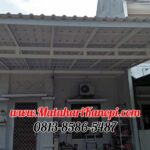 Hasil Pemasangan Kanopi Baja Ringan Atap Alderon Sunpanel Plus Cat Putih di Sawangan Residence Ideal Depok