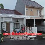 Hasil Pemasangan Kanopi Baja Ringan Atap Alderon Sunpanel Plus Cat Putih di Sawangan Residence Ideal Depok