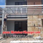 Hasil Pemasangan Kanopi Baja Ringan Atap Alderon RS di Perum Kembar Village 4 Banjaran Pucung Tapos Depok