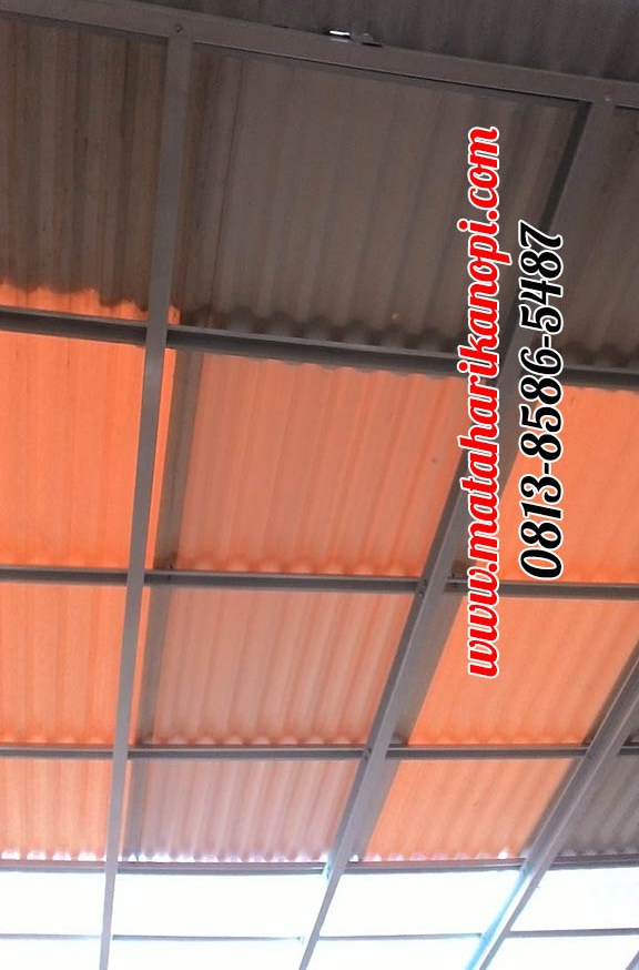 Hasil Pemasangan Kanopi Baja Ringan Atap Alderon RS mix Solartuff di Perum Bukit Golf Blok EE9 No.5 Cibubur Jakarta Timur