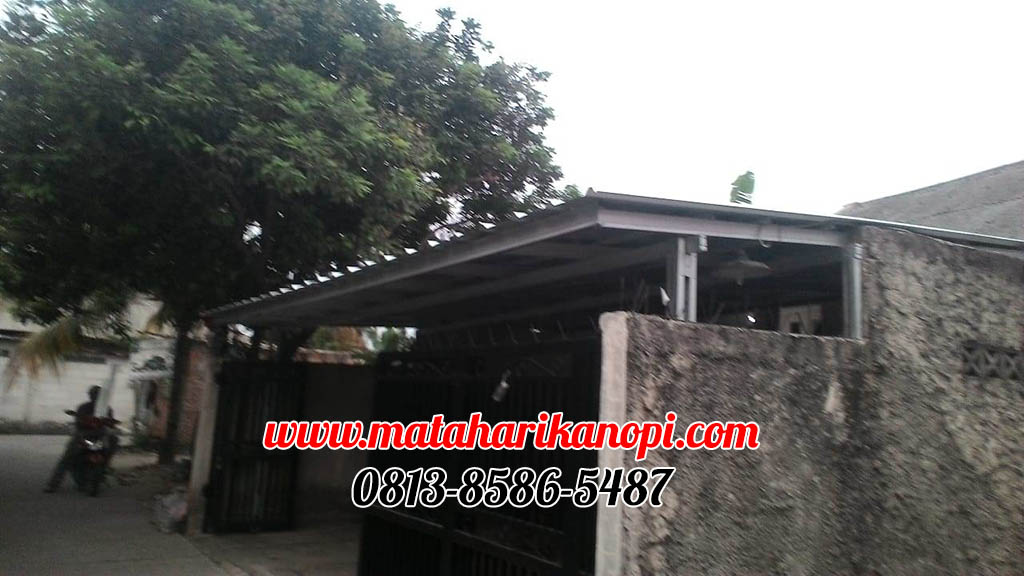 Hasil Pemasangan Kanopi Baja Ringan Atap Spandek Standar di Tirtamulya 3 Belakang Kawasaki Grand Depok City