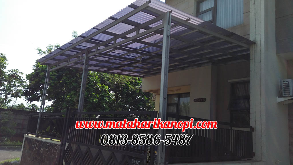 Hasil Pemasangan Kanopi Baja Ringan Atap Solartuff Standar Plus Cremona di Cibubur