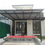 Hasil Pemasangan Kanopi Baja Ringan Atap UPVc Alderon Sunpanel Super Elegan Plus Cat Rangka Coklat di Perum Sentul Raya Sentul City Bogor