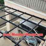 Hasil Pemasangan Kanopi Baja Ringan Atap UPVc Alderon Sunpanel Super Elegan Plus Cat Rangka Hitam di Legenda Wisata Cluster Vivaldi