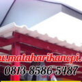 Hasil Pemasangan Kanopi Baja Ringan Atap UPVc Alderon Sunpanel Putih Super Elegan Plus Cat Rangka Merah