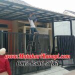 Hasil Pemasangan Kanopi Baja Ringan Atap Alderon Sunpanel Twinwall Plus Cat Rangka Hitam di Perum Grand Dahlia Cluster GDC