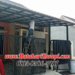Hasil Pemasangan Kanopi Baja Ringan Atap Alderon Sunpanel Twinwall Plus Cat Rangka Hitam di Perum Grand Dahlia Cluster GDC