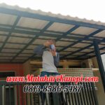 Hasil Pemasangan Kanopi Baja Ringan Atap Alderon Sunpanel Twinwall Plus Cat Rangka Hitam di Perum Grand Dahlia Cluster GDC