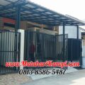 Hasil Pemasangan Kanopi Baja Ringan Atap Alderon Sunpanel Twinwall Plus Cat Rangka Hitam di Perum Grand Dahlia Cluster GDC