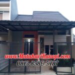Hasil Pemasangan Kanopi Baja Ringan Atap Alderon Sunpanel Twinwall Plus Cat Rangka Hitam di Perum Grand Dahlia Cluster GDC