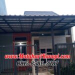 Hasil Pemasangan Kanopi Baja Ringan Atap Alderon Sunpanel Twinwall Plus Cat Rangka Hitam di Perum Grand Dahlia Cluster GDC