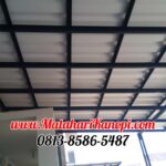 Hasil Pemasangan Kanopi Baja Ringan Atap Alderon Sunpanel Twinwall Plus Cat Rangka Hitam di Perum Grand Dahlia Cluster GDC