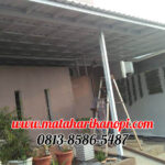 Hasil Pemasangan Kanopi Baja Ringan Atap Alderon Sunpanel Twin Wall Plus Cat Rangka Putih di Sukmajaya Depok