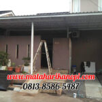Hasil Pemasangan Kanopi Baja Ringan Atap Alderon Sunpanel Twin Wall Plus Cat Rangka Putih di Sukmajaya Depok