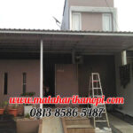 Hasil Pemasangan Kanopi Baja Ringan Atap Alderon Sunpanel Twin Wall Plus Cat Rangka Putih di Sukmajaya Depok