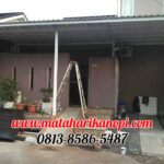 Hasil Pemasangan Kanopi Baja Ringan Atap Alderon Sunpanel Twin Wall Plus Cat Rangka Putih di Sukmajaya Depok