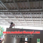 Hasil Pemasangan Kanopi Baja Ringan Atap Alderon Sunpanel Twin Wall Plus Cat Rangka Putih di Sukmajaya Depok