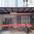 Hasil Pemasangan Kanopi Baja Ringan Atap Alderon RS (Single Layer) Plus Cat Rangka Hitam di Perum Prestige Sawangan Depok