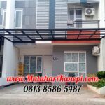 Hasil Pemasangan Kanopi Baja Ringan Atap Alderon RS (Single Layer) Plus Cat Rangka Hitam di Perum Prestige Sawangan Depok