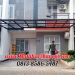 Hasil Pemasangan Kanopi Baja Ringan Atap Alderon RS (Single Layer) Plus Cat Rangka Hitam di Perum Prestige Sawangan Depok