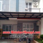 Hasil Pemasangan Kanopi Baja Ringan Atap Alderon RS (Single Layer) Plus Cat Rangka Hitam di Perum Prestige Sawangan Depok