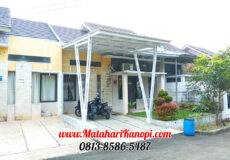 Hasil Pemasangan Kanopi Baja Ringan Atap Alderon Sunpanel Super Elegan V Plus Cat Putih di Taman Melati Premiere, Pengasinan, Sawangan, Depok