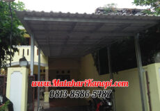 Hasil Pemasangan Kanopi Baja Ringan Atap Alderon Sunpanel Super Elegan di Proklamasi Depok