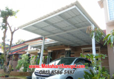 Hasil Pemasangan Kanopi Baja Ringan Atap Alderon Sunpanel Super Elegan Plus Cat Putih di Komplek Tugu Jaya Residence Parung Serab Gran Depok City