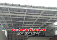 Hasil Pemasangan Kanopi Baja Ringan Atap Spandek Super Elegan Plus Cat Putih di Mulya Residence 6 Blok C3 Sukmajaya Depok