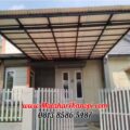 Hasil Pemasangan Kanopi Baja Ringan Atap Alderon RS Super Elegan Plus Cat Hitam di Pasir Putih Sawangan Depok