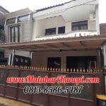 Hasil Pemasangan Kanopi Baja Ringan Atap Alderon RS (Single Layer) Trimdek Putih di Perumahan Sucopindo Kemang Swatama Cilodong Depok