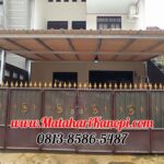 Hasil Pemasangan Kanopi Baja Ringan Atap Alderon RS (Single Layer) Trimdek Putih di Perumahan Sucopindo Kemang Swatama Cilodong Depok