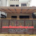 Hasil Pemasangan Kanopi Baja Ringan Atap Alderon RS (Single Layer) Trimdek Putih di Perumahan Sucopindo Kemang Swatama Cilodong Depok