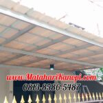 Hasil Pemasangan Kanopi Baja Ringan Atap Alderon RS (Single Layer) Trimdek Putih di Perumahan Sucopindo Kemang Swatama Cilodong Depok
