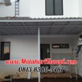 Hasil Pemasangan Kanopi Baja Ringan Atap Alderon Sunpanel Super Elegan Plus Cat Putih di Pesona Sawangan Residence Cluster Citronela