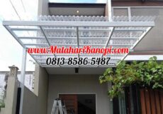 Hasil Pemasangan Kanopi Baja Ringan Atap Solartuff Serenity Clear Paker Super Elegan di Cinere Depok