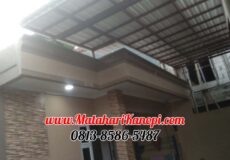 Hasil Pemasangan Kanopi Baja Ringan Atap Alderon Sunpanel Super Elegan Plus Cat Coklat di An-Nizhomiyah Cilodong Depok
