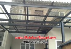 Hasil Pemasangan Kanopi Baja Ringan Atap Solartuff Super Elegan Cremona Plus Cat Hitam di Ciledug