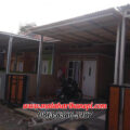 Hasil Pemasangan Kanopi Baja Ringan Atap Alderon RS (Single Layer) Paket Ekonomis di Perum Raffa Residence Pasir Putih Sawangan Depok