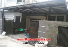 Hasil Pemasangan Kanopi Baja Ringan Atap Alderon Sunpanel Elegan Plus Cat Hitam di Margonda Depok