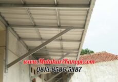 Hasil Pemasangan Kanopi Baja Ringan Atap Alderon Sunpanel Super Elegan Tanpa Cat di Pondok Cina Depok