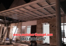 Hasil Pemasangan Kanopi Baja Ringan Atap Evo Gold di Perum Shafa Town House, Cikaret, Ciomas, Bogor