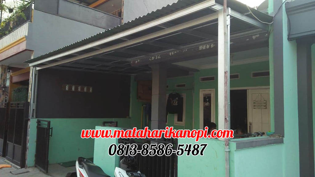 Hasil Pemasangan Kanopi Baja Ringan Atap Go Green Standar Murah di Ratujaya
