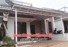 Kanopi Baja Ringan Atap Spandek Elegan Plus Cat Putih di Perumahan DMirai Cinere Depok