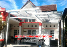 Hasil Pemasangan Kanopi Baja Ringan Atap Solartuff Serenity Clear Paket Super Elegan Cremona Plus Cat Putih di Anggrek 3 Grand Depok City