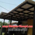 Hasil Pemasangan Kanopi Baja Ringan Atap Alderon Sunapel Super Elegan Plus Cat Hitam di Griya Cilodong Asri Depok
