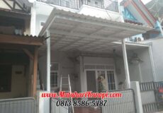 Hasil Pemasangan Kanopi Baja Ringan Atap Alderon Sunpanel Super Elegan Plus Cat Putih di Griya Depok Asri